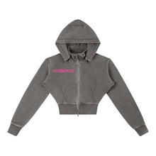 Cargar imagen en el visor de la galería, Pretty Luxe Vintage Washed Cropped Fleece Hoodie