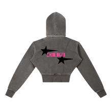 Cargar imagen en el visor de la galería, Pretty Luxe Vintage Washed Cropped Fleece Hoodie