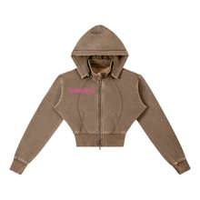 Cargar imagen en el visor de la galería, Pretty Luxe Vintage Washed Cropped Fleece Hoodie
