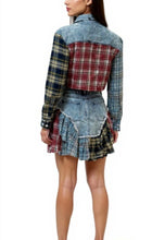Load image into Gallery viewer, “Pretty in Plaid” Denim Skirt set
