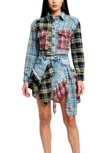 Load image into Gallery viewer, “Pretty in Plaid” Denim Skirt set
