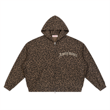 Load image into Gallery viewer, H4L Leopard Print Waffle Full Zip Hoodie

