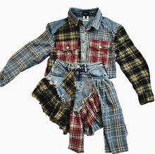 Load image into Gallery viewer, “Pretty in Plaid” Denim Skirt set
